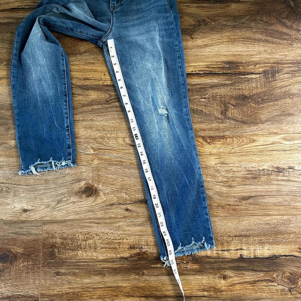 NICOLE MILLER High Rise Soho Slim Straight Cut off Jeans Washed Blue Sz 4 EUC - Picture 13 of 14